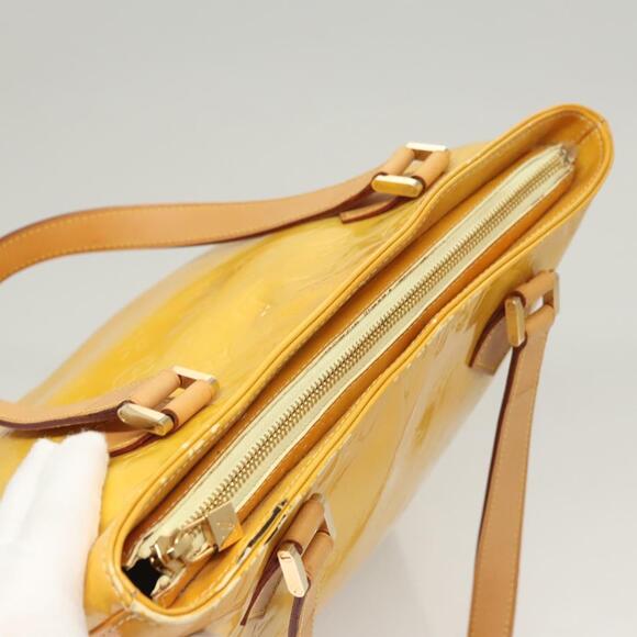 LOUIS VUITTON Monogram Vernis Houston Hand Bag Lime Yellow M91055 - Picture 6 of 13